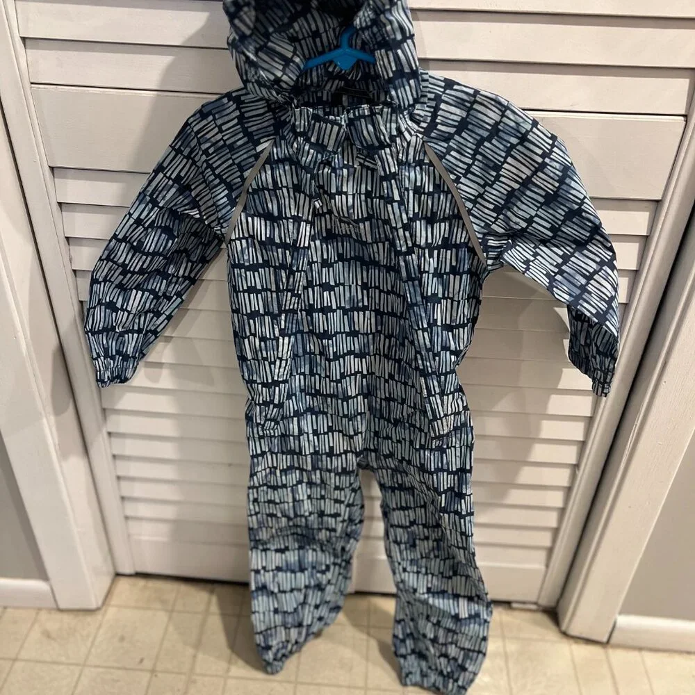 3T rain bunting suit, Blue small stripe design, LL Bean - Picture 5 of 5